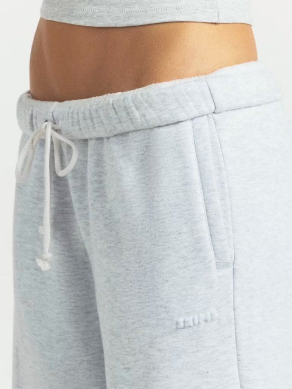 Skims Cotton Fleece Classic Straight Leg Pant Light heather grey - Picture 2 of 6